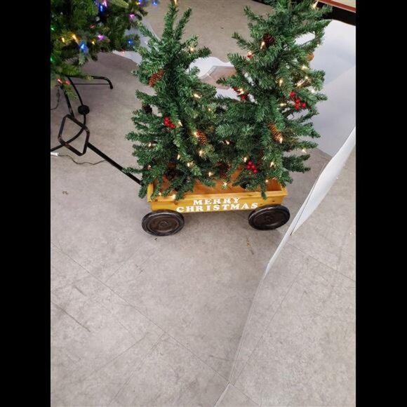 Artificial Christmas Tree Duo in Merry Christmas Wagon - Picture 5 of 5
